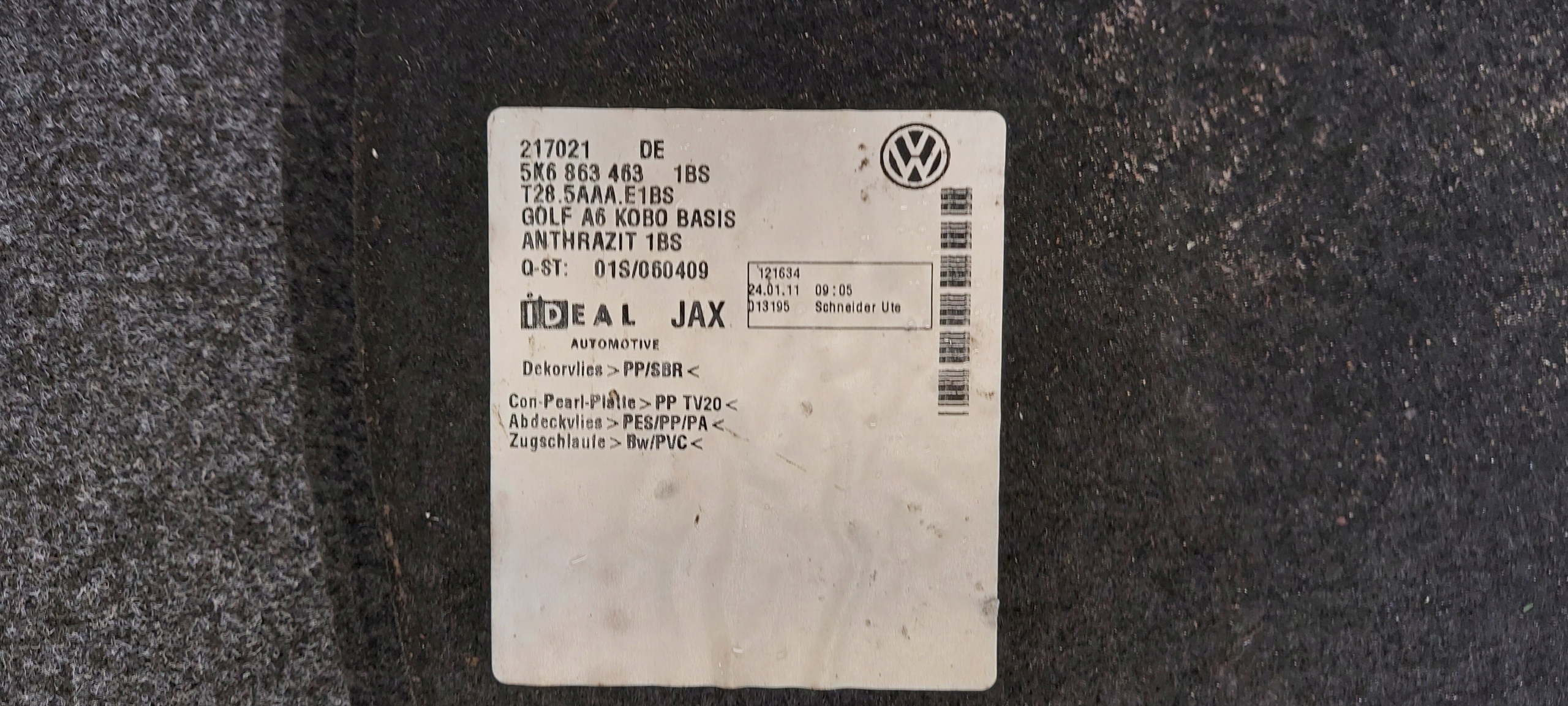 mats boot GOLF 6 VI 5D HB 5K6863463