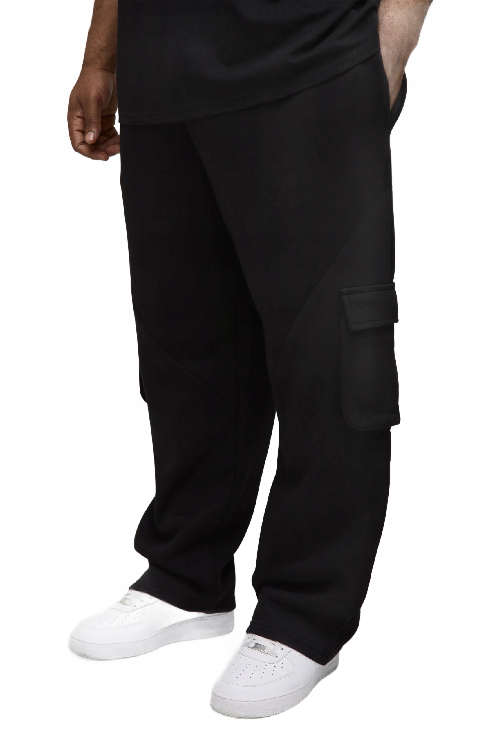 Boohooman Pánské Tepláky Černé S Kapsou Na Nohavici XXL Z3A