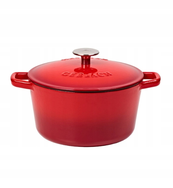 Gerlach Natur Iron Hrniec 3 L s pokrievkou 21 cm liatina červený gradient