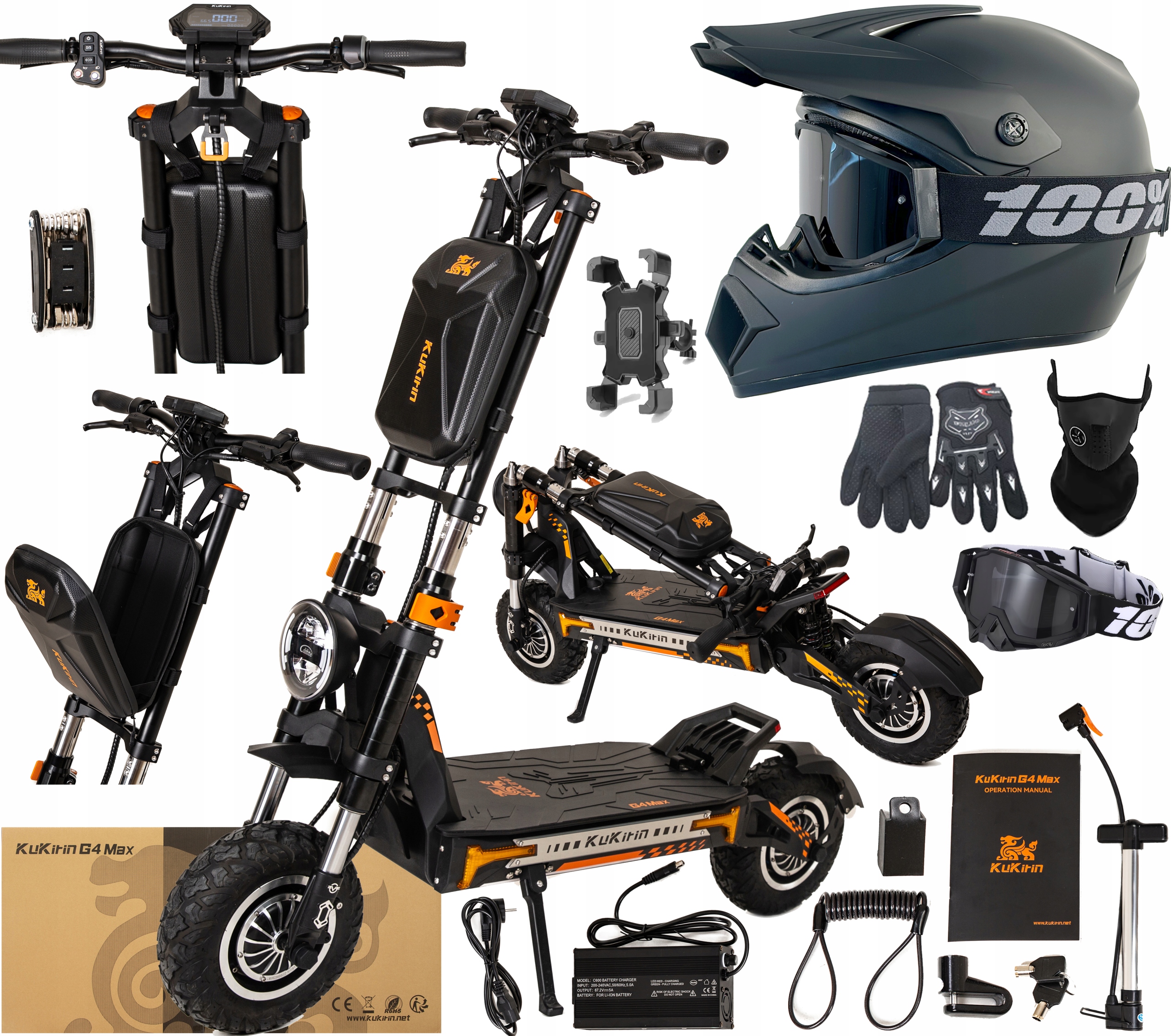 KuKirin G4 Max Pojazd elektryczny 3200W 60V 35AH 86km/h 95KM +5 Pl