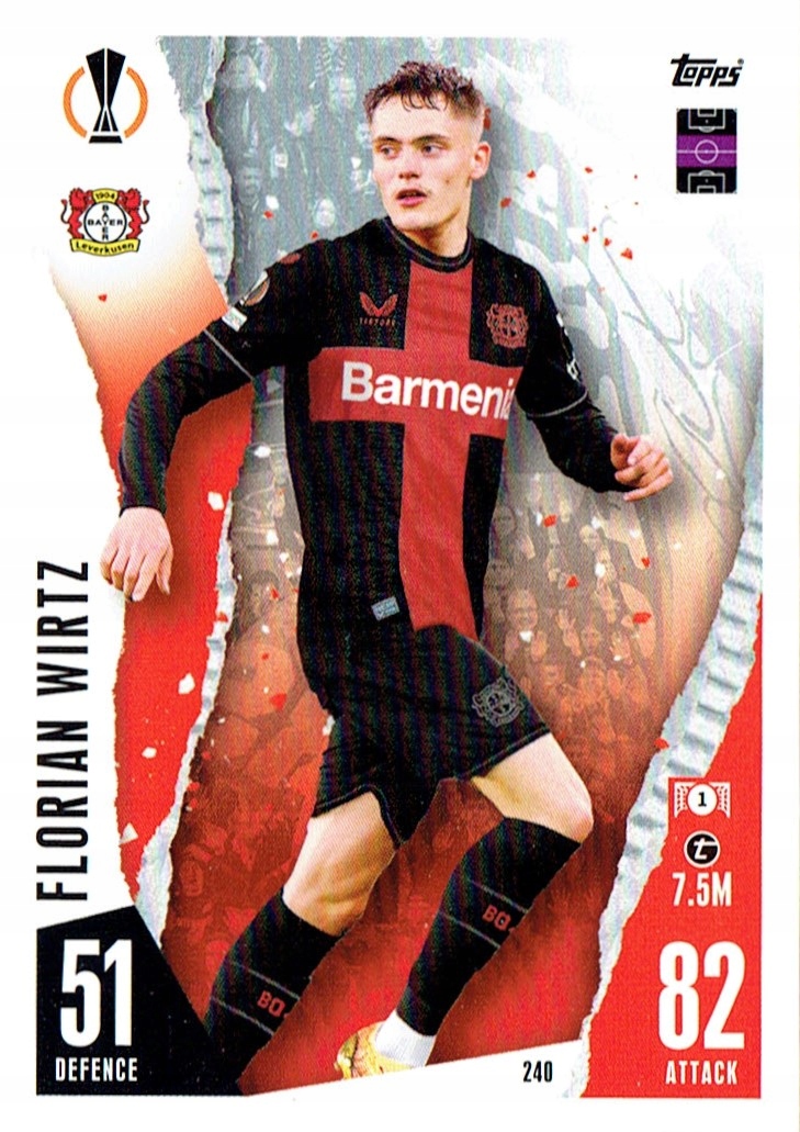 Match Attax 23/24 Karta Team Mate Bayer Leverkusen 240 Florian Wirtz