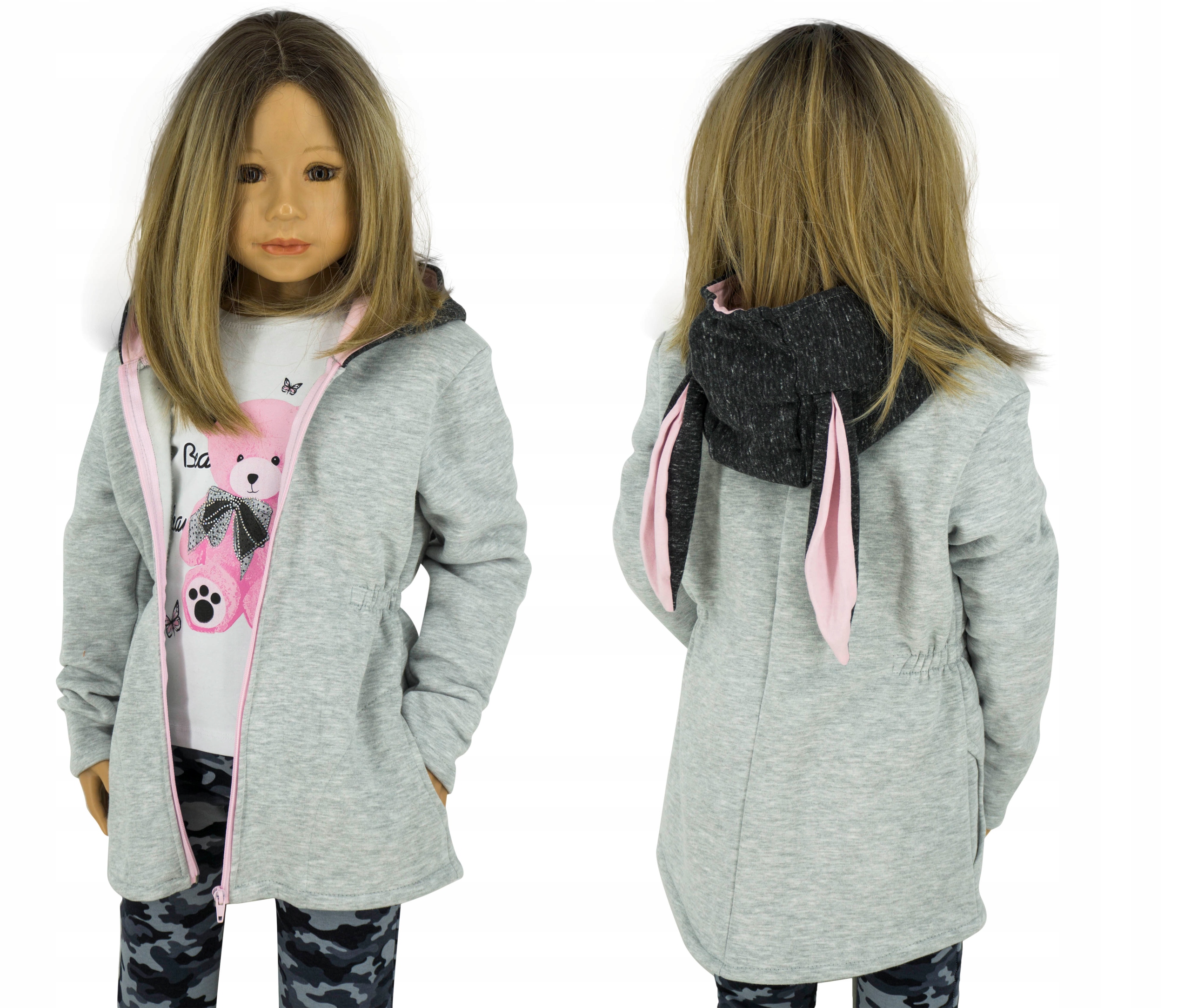

W018 Bluza Parka Wery uszy Pl rozmiar 134