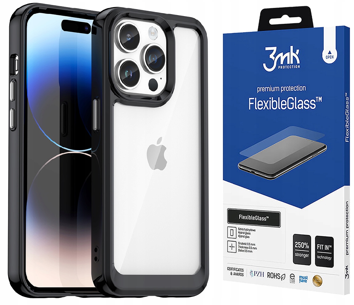 

Pancerne Etui do Iphone 14 Pro Szkło 3MK