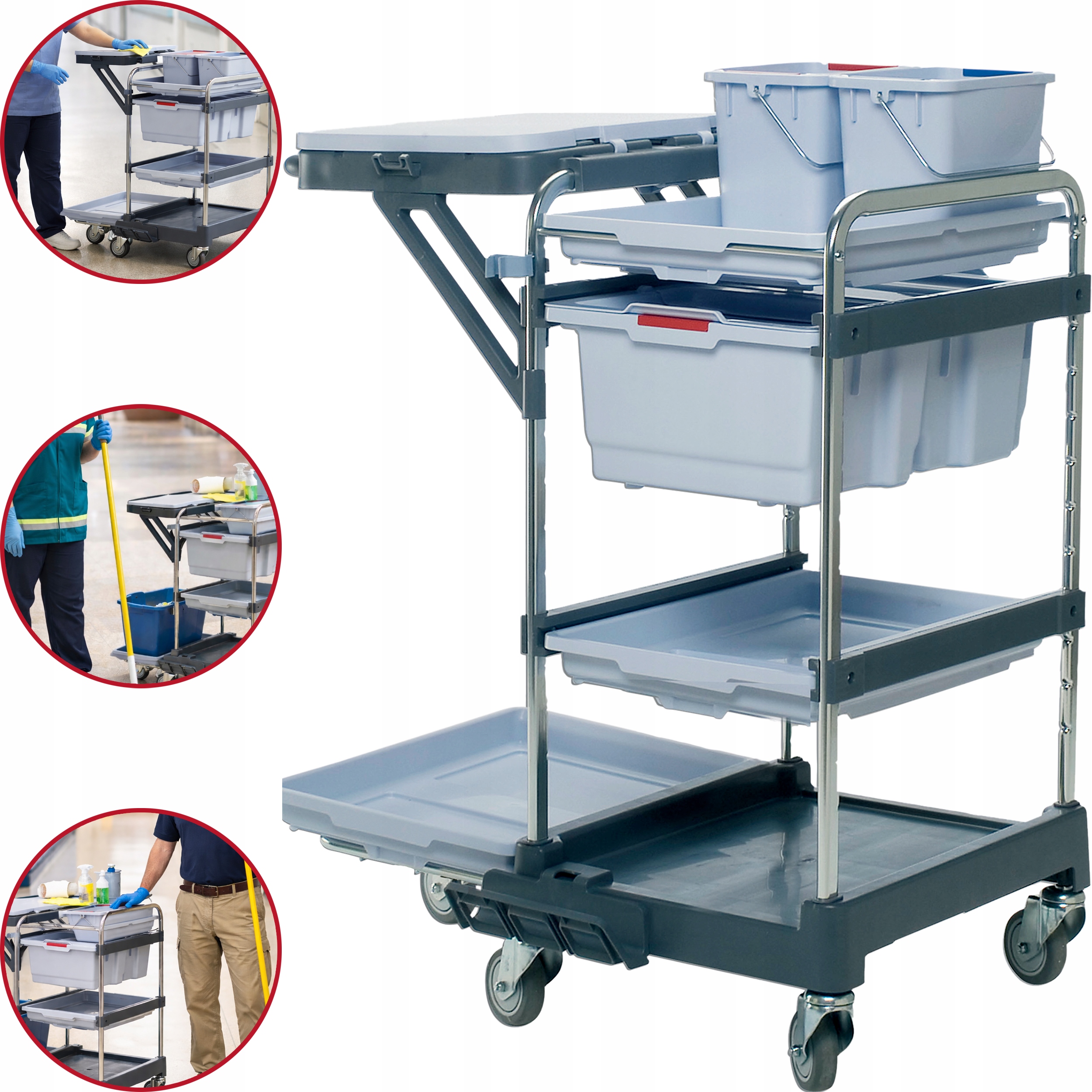 Vileda Professional Servisní Vozík Origo 300 Hx Pro Úklid Podnosu A Kbelíku