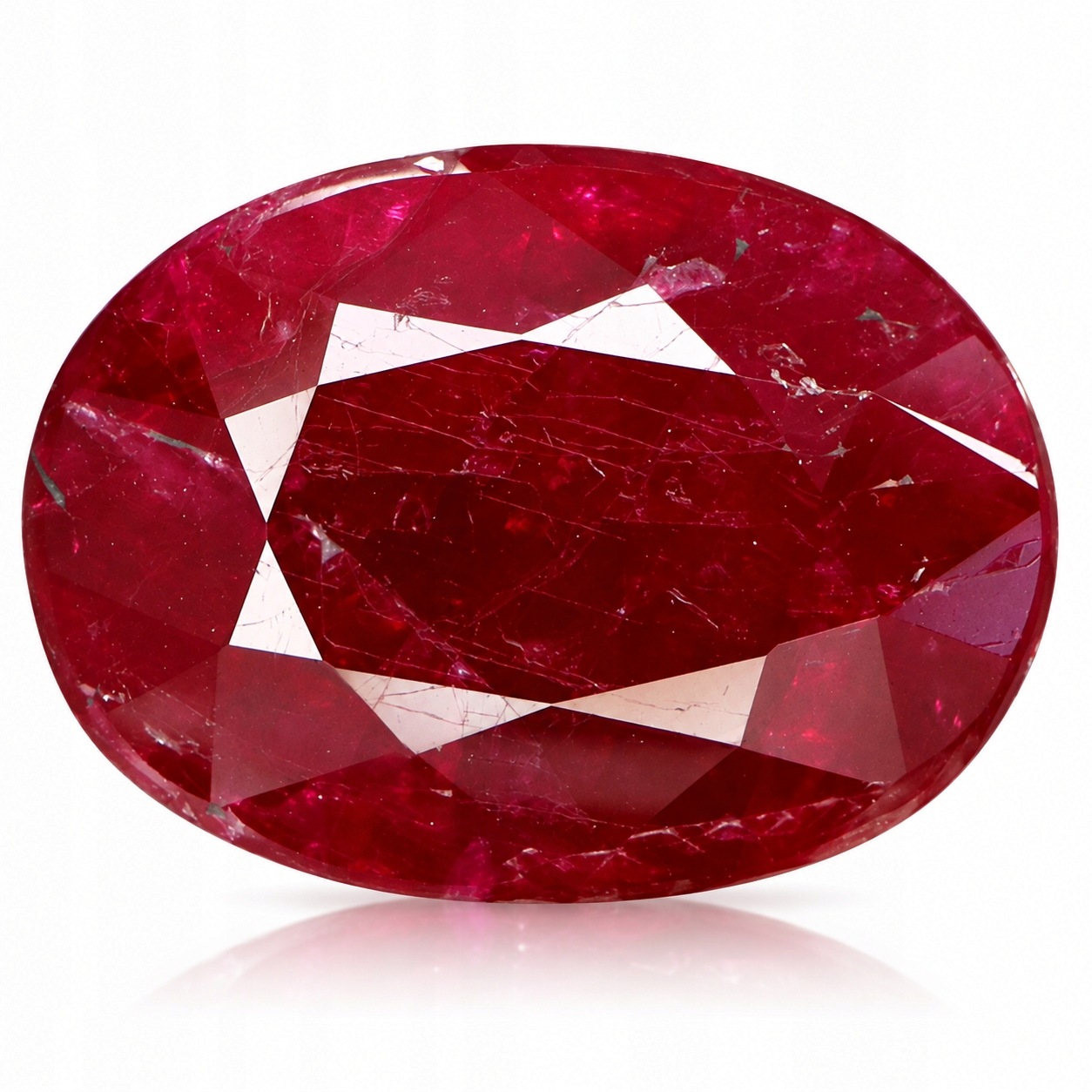 Přírodní Rubín 5.00 ct Červený Ovál Tanzanie I3