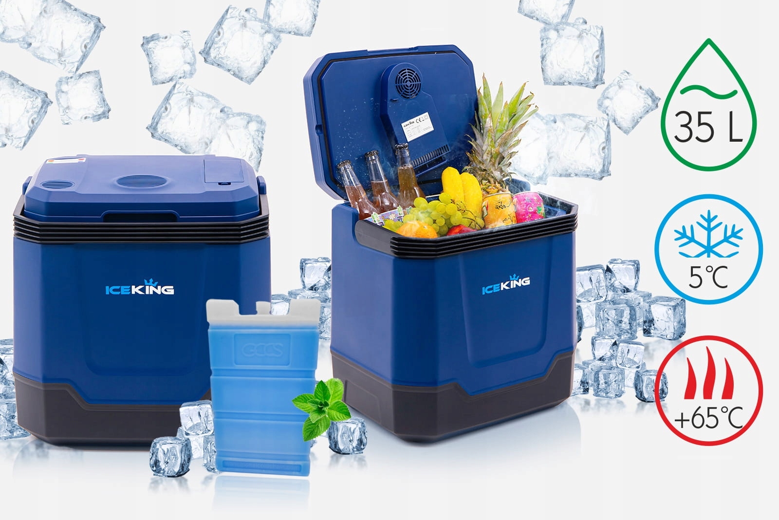 LODÓWKA TURYSTYCZNA 35L Z FUNKCJĄ GRZANIA 12V USB GŁOŚNIK BLUETOOTH +GRATIS Marka inna marka