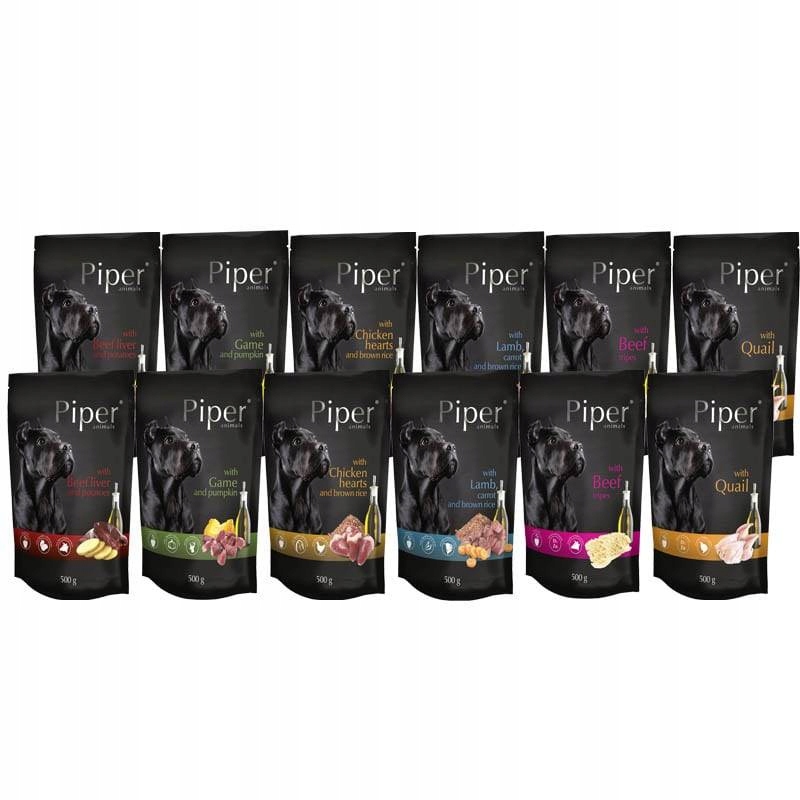 Krmivo pro psy Dolina Noteci Piper mix 3 příchutí sáčky 30x500g