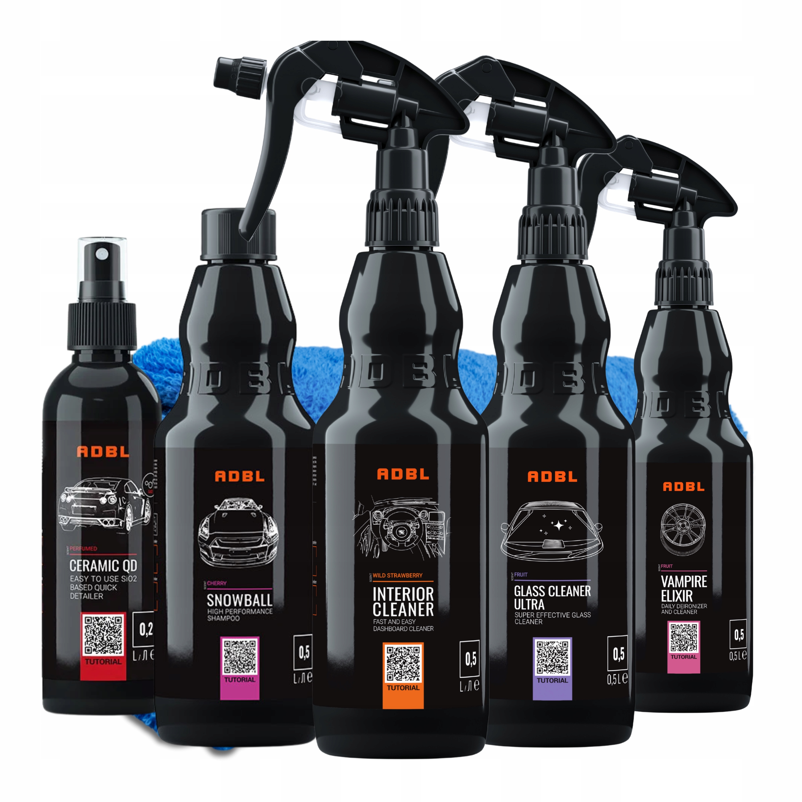 Adbl zestaw do mycia auta czyszczenia kokpitu szyb i felg z Qd z SIO2