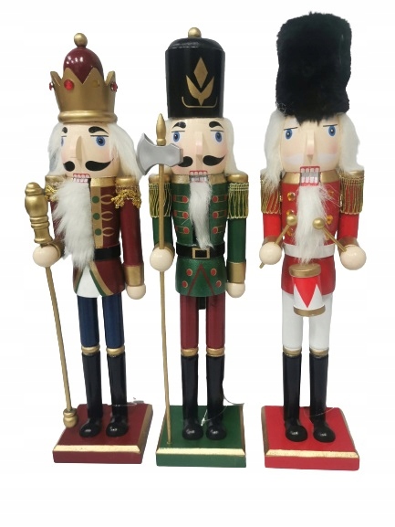 DZIADEK DO ORZECHÓW DREWNIANY ŚWIETNA DEKORACJA ŚWIĄTECZNA WYSOKOŚC 38 CM Stan opakowania oryginalne