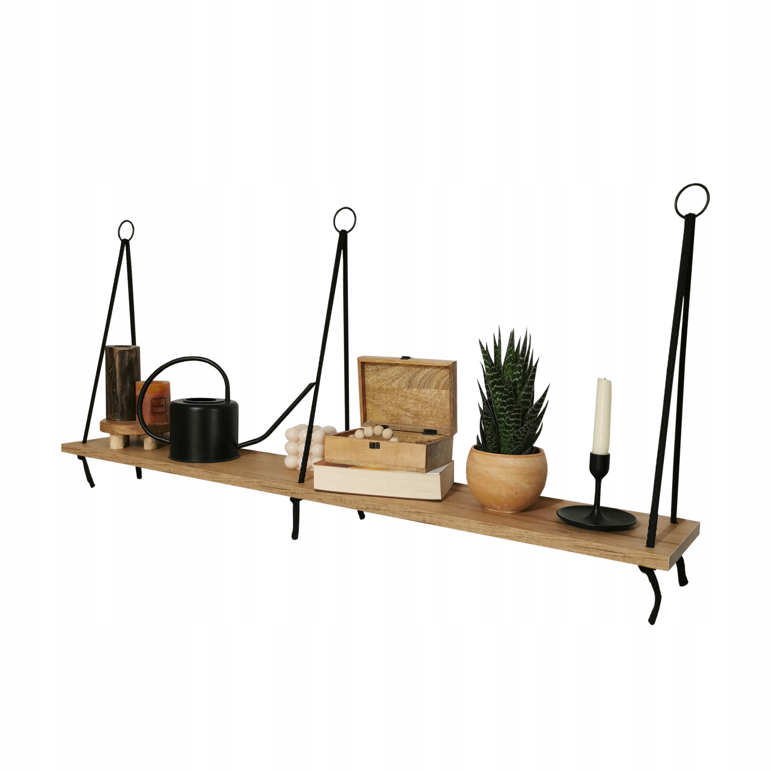 Wisząca półka na sznurku, linie, sznurkach, 120 cm