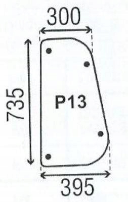čelní sklo pro traktor Renault řady F, V a Lb boční