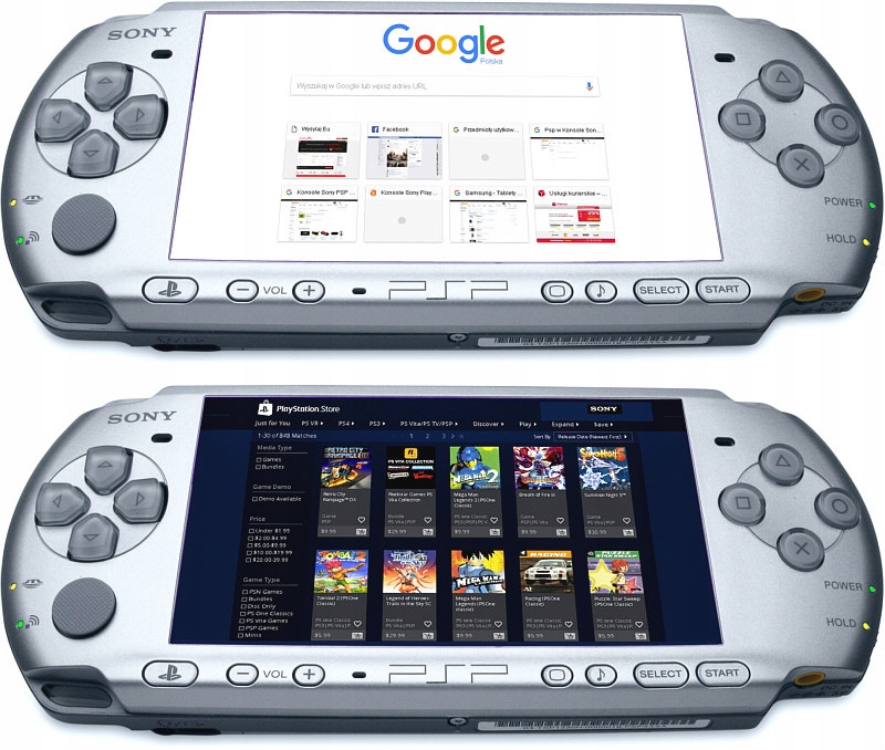 NOWA PSP 3004 SLIM SILVER + GRATISY + GWAR + GRY !! Kod producenta PSP-3004