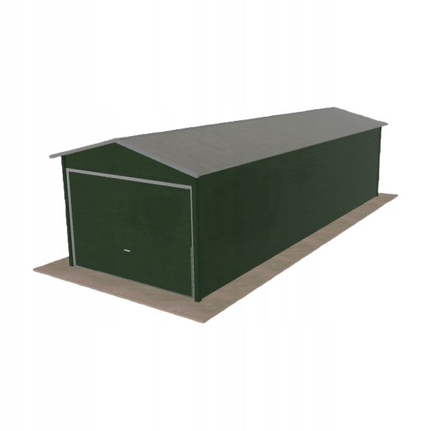 Plechová garáž 3x8.5 m jednopolohová, dvoupolohová, zelená