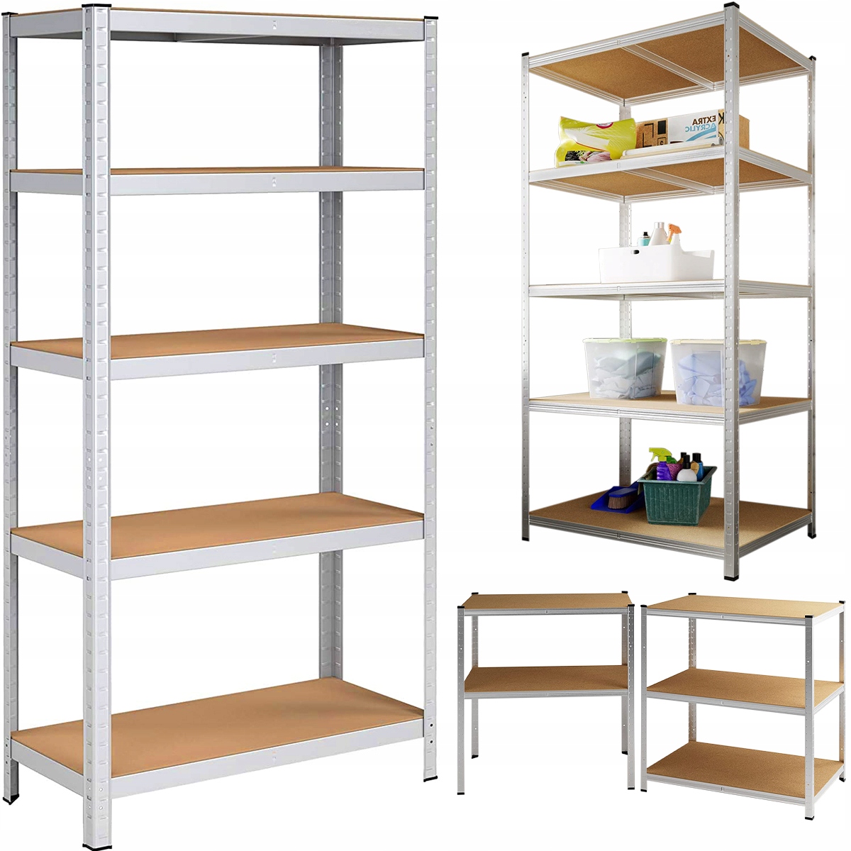 

Regał Magazynowy Metalowy Garażu Piwnicy 180x90x40