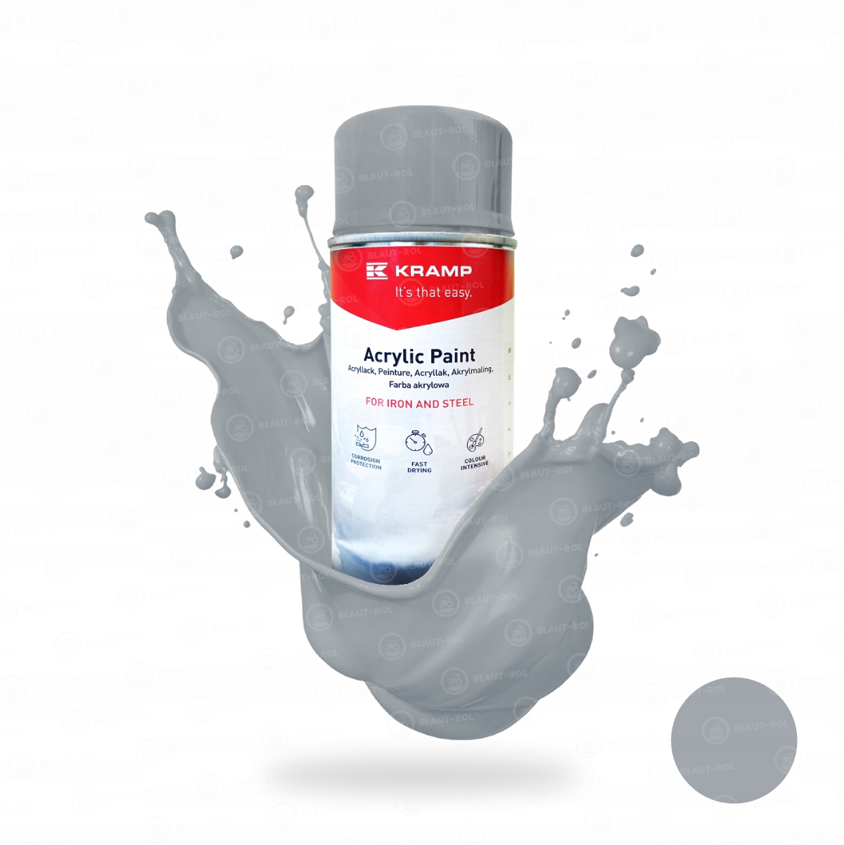 Farba lakier szary szara do metalu maszyn Massey Ferguson spray 400ml Kramp