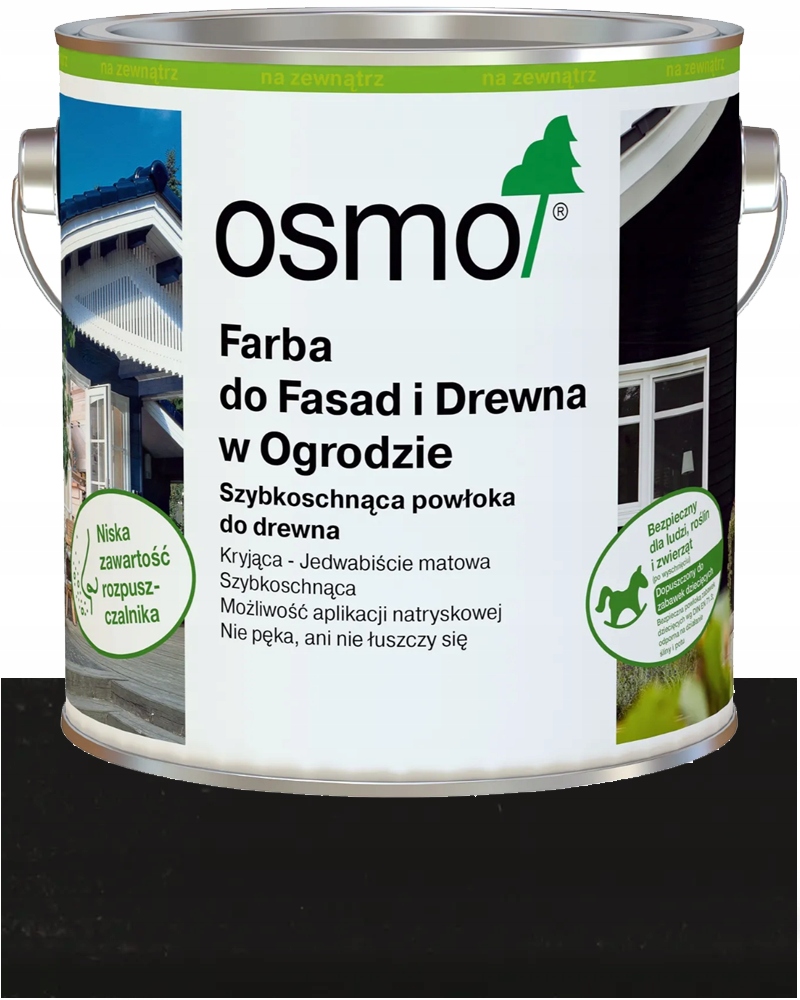 Osmo Barva pro fasády a dřevo v zahradě Hluboká Černá 7505 2,5L