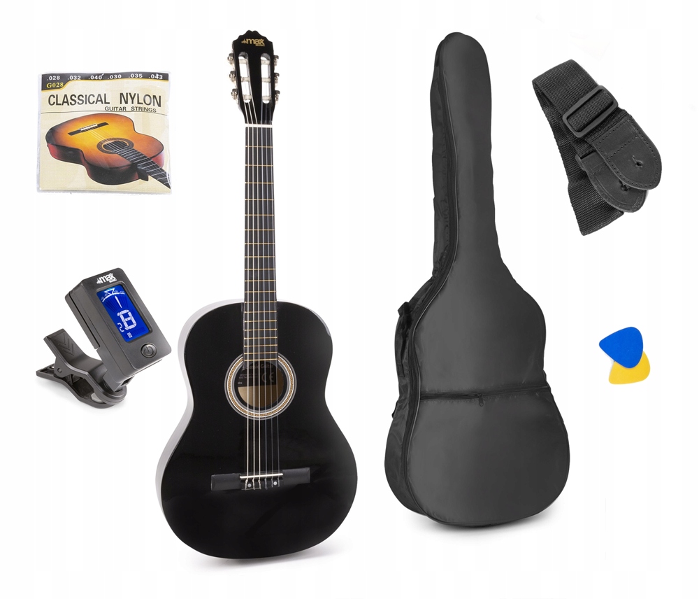

Gitara Klasyczna 39'' tuner pasek struny Zestaw