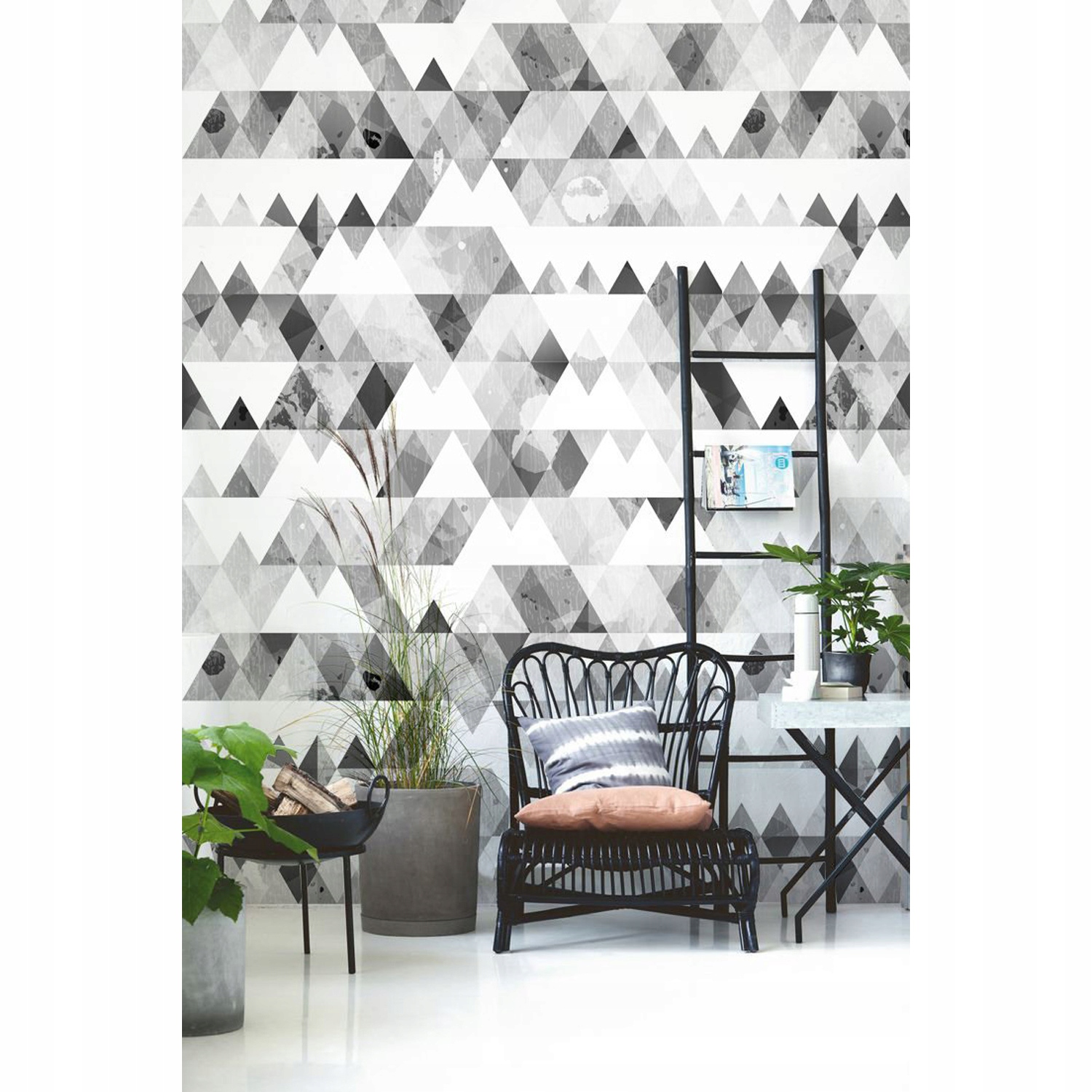 

Tapeta samoprzylepna Wzór w szare trójkąty 250x104