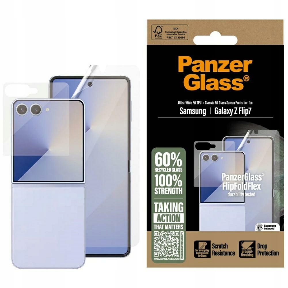 Ochranný set PanzerGlass FlipFoldFlex 2v1 Sklo Classic Fit Fólie Ultr