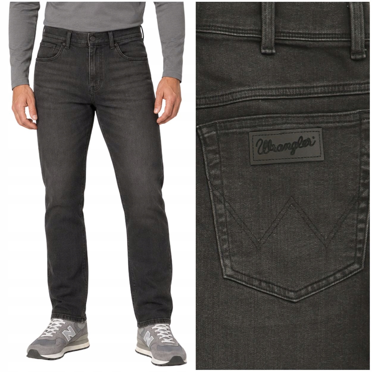Wrangler Texas Slim Ashley lehce padnoucí černé džínové kalhoty W38 L34