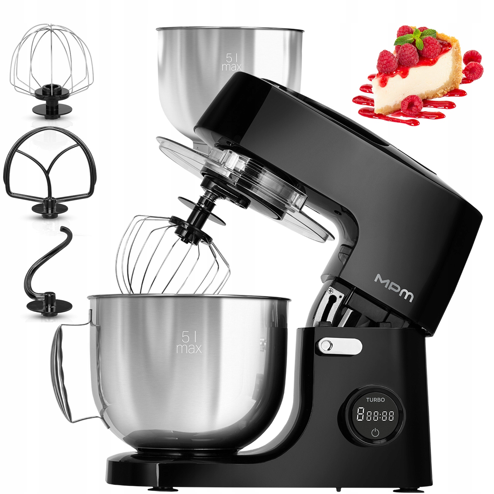 Planetární robot MRK-29 s ocelovou mísou 5 l, 1100 W, 8 rychlostí Turbo