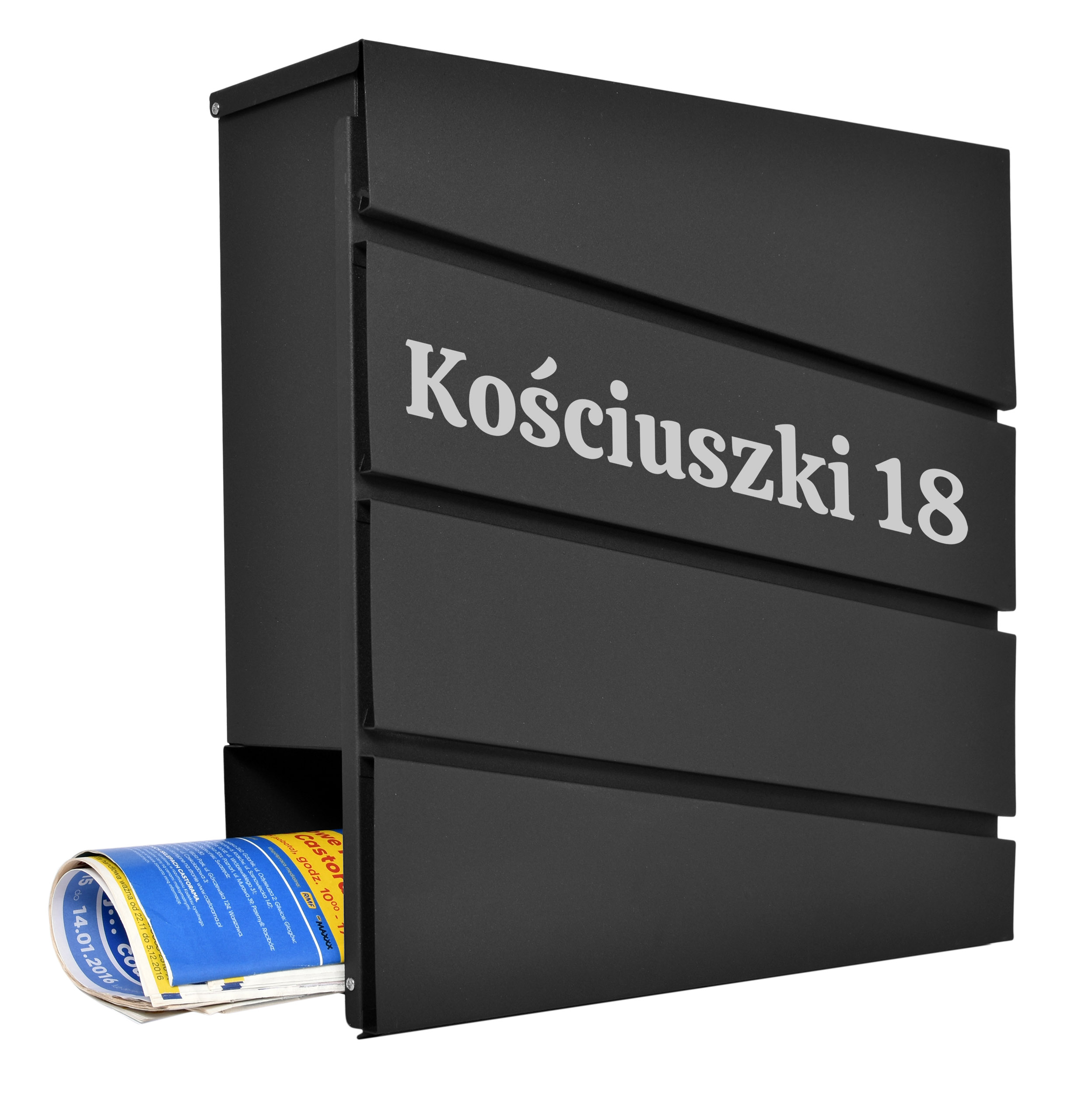 

Skrzynka Pocztowa Na Listy Gazety Napis Nr Domu Ul