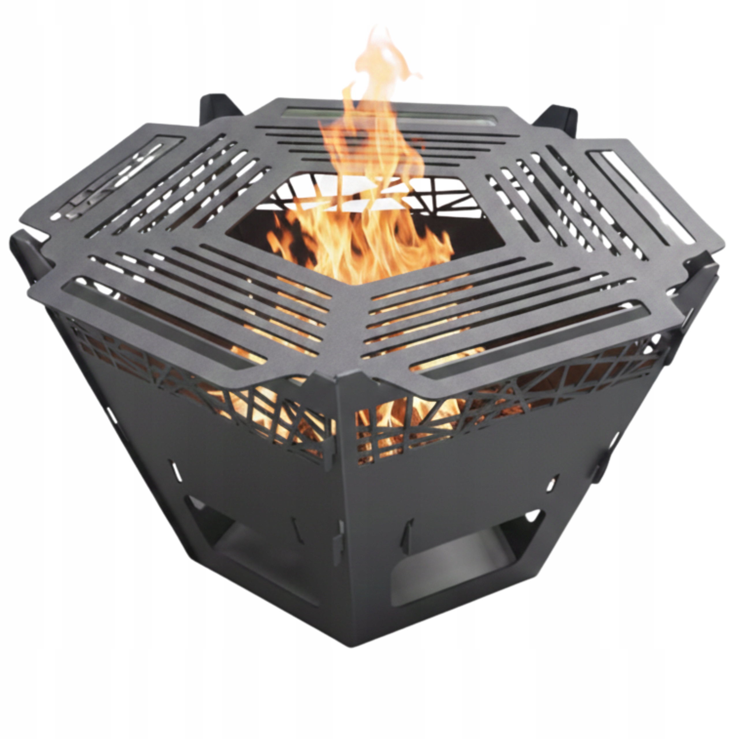 WYSOKIE SKŁADANE PALENISKO OGRODOWE 2W1 KLIMAT OGNISKA I GRILLA W JEDNYM