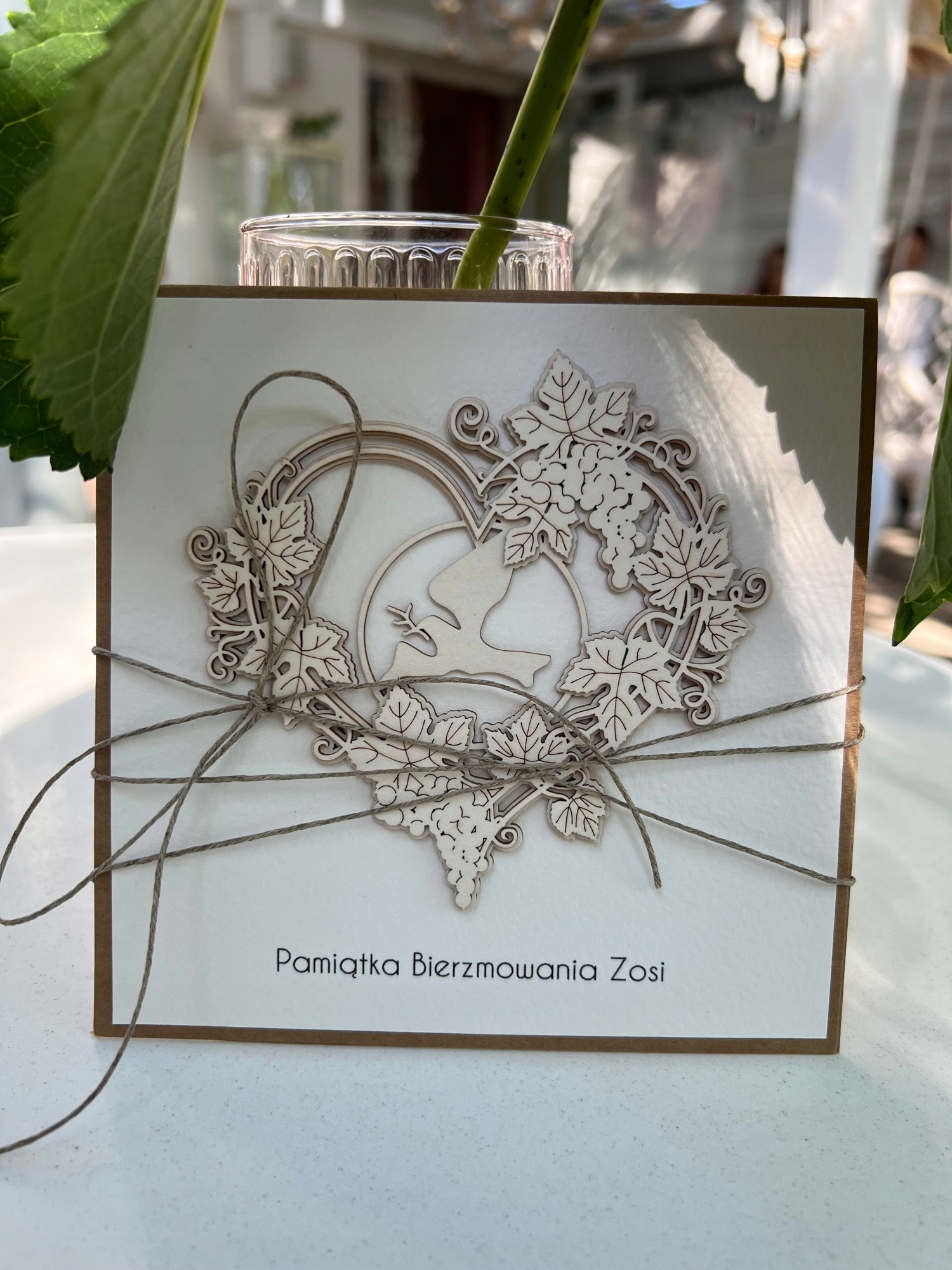 Ručně vyráběné přání na biřmování suvenýr biřmování jménem