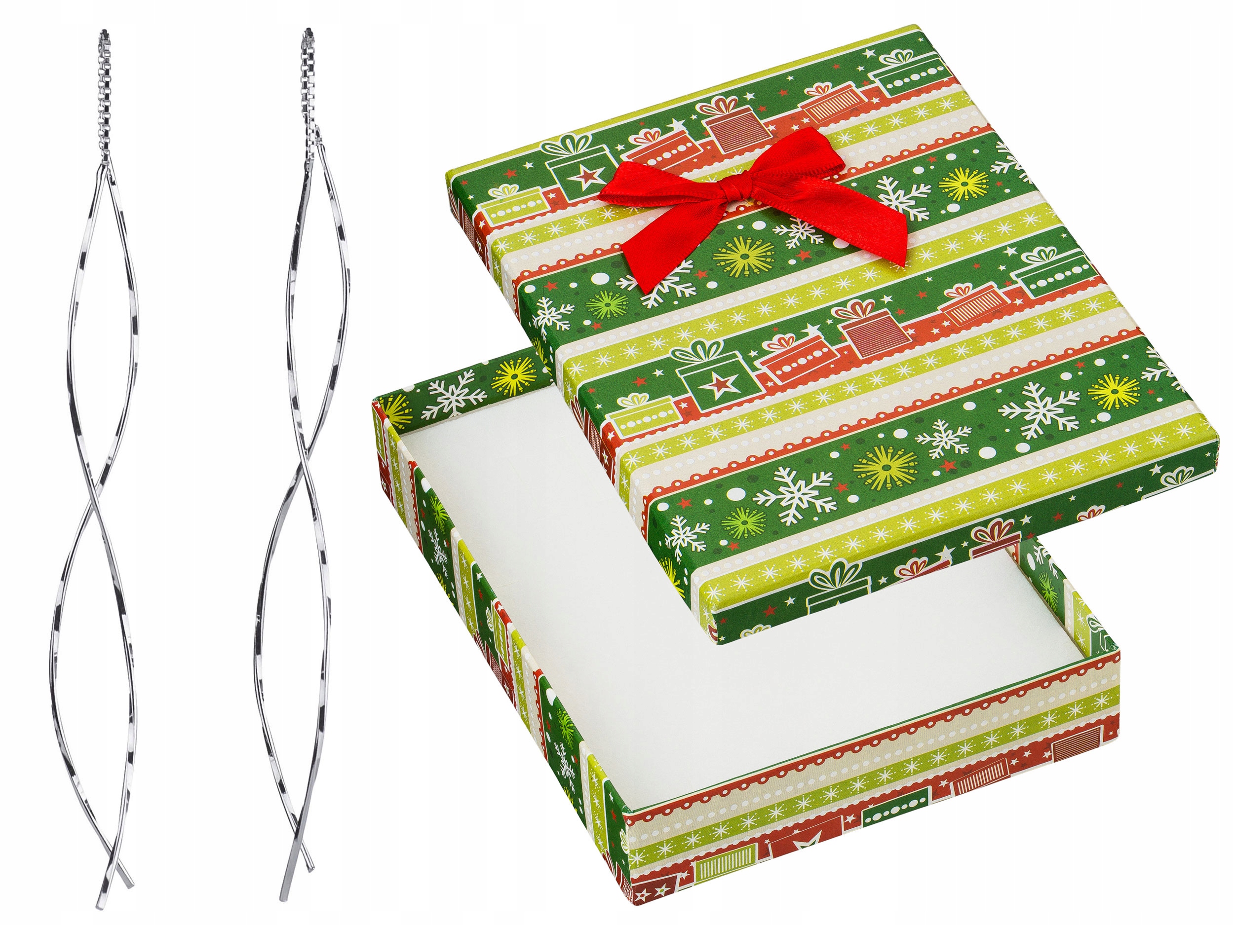 Stříbrné Náušnice Závěsné Provlékací Dlouhé spirálové provlékací dráty 9 Cm