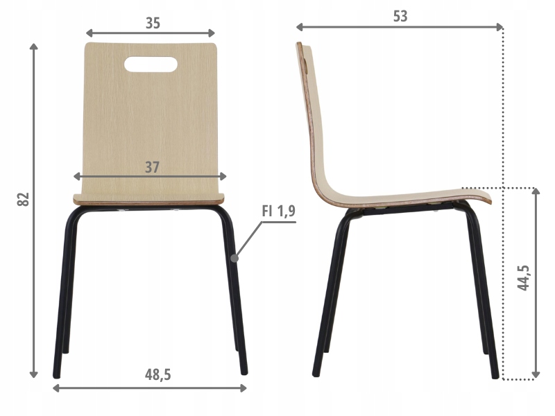 Krzesło konferencyjne do restauracji, biura, hotelu WERDI A czarny/natural Marka Stema