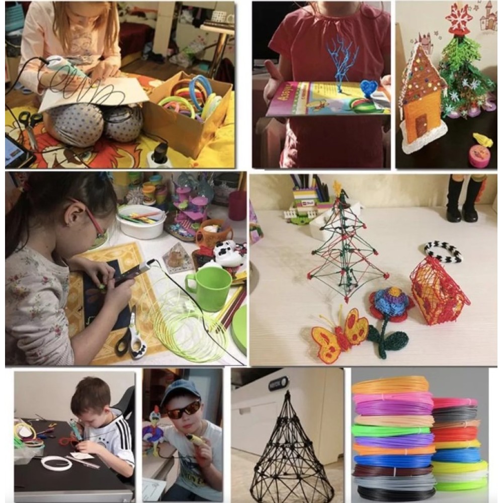 FILAMENT WKŁAD DO DŁUGOPISU 3D MIX 20 KOLORÓW 5M 1.75mm PCL Materiał PCL