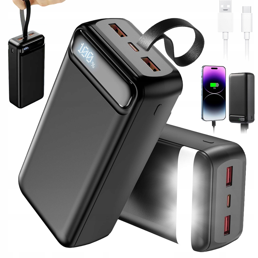 Powerbanka 50000 Mah S Velkou Kapacitou A 3 Výstupními Porty Je Bezpečná