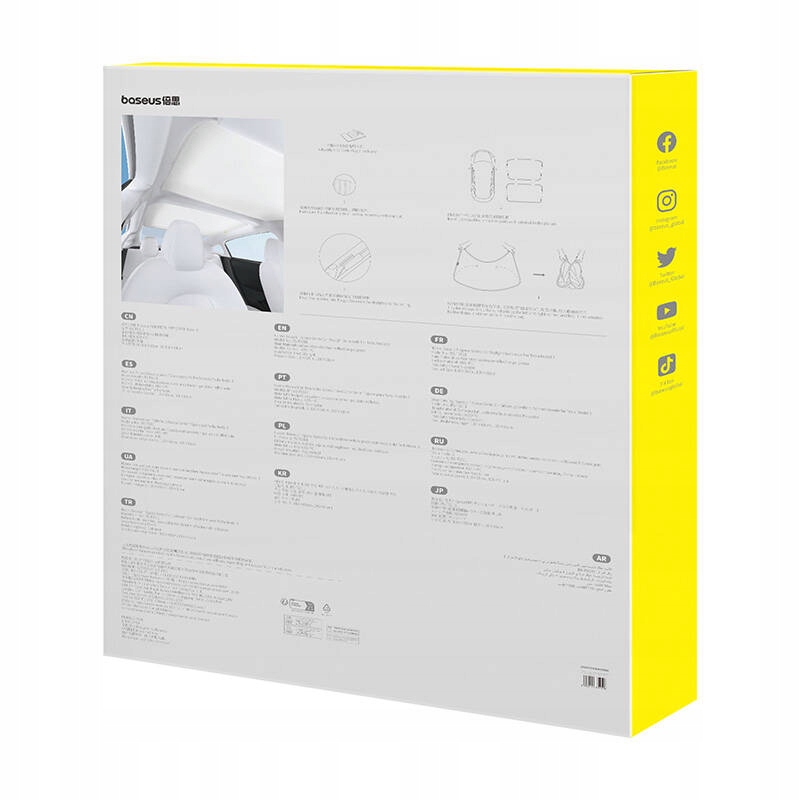 BASEUS SAMOCHODOWA OCHRONA MATA PRZECIWSŁONECZNA JEDNOWARSTWOWA DO TESLA 3 Stan opakowania oryginalne