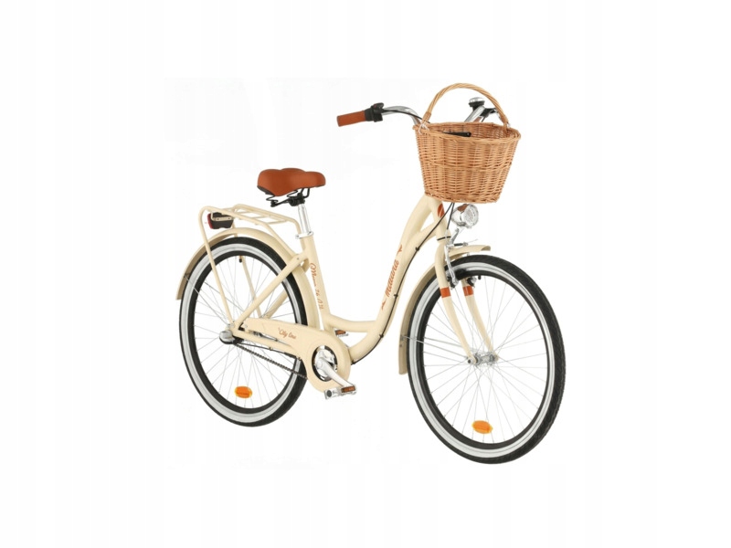 Rower miejski Indiana Moena A3B 26 cali damski Cappuccino +Koszyk wiklinowy