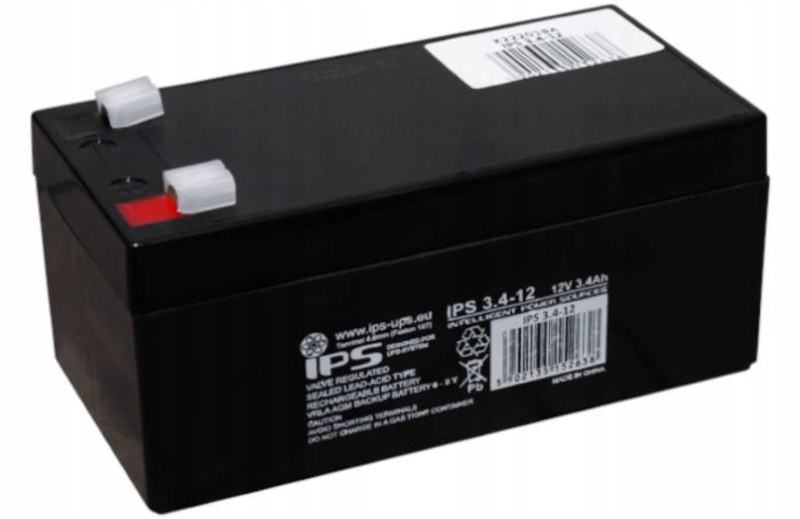Akumulator Bateria Agm Ips 3.4Ah 12V IPS3,4-12 IPS3,4-12 Pożarowa Centrala