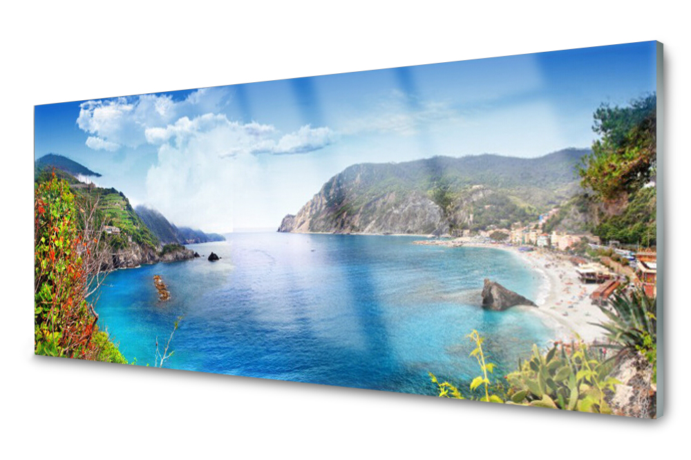 

Panel szklany do kuchni Zatoka Góry Morze 125x50
