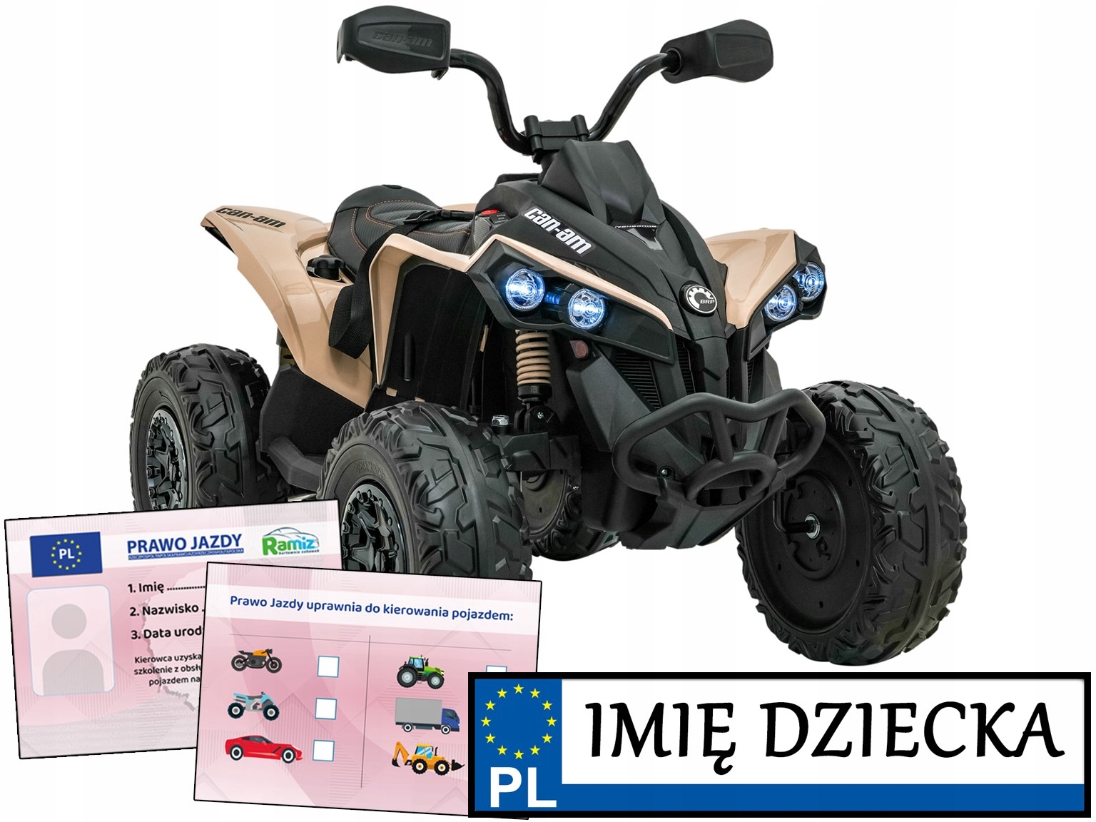 duży quad na akumulator Maverick Atv 2 mocne silniki 200W kład