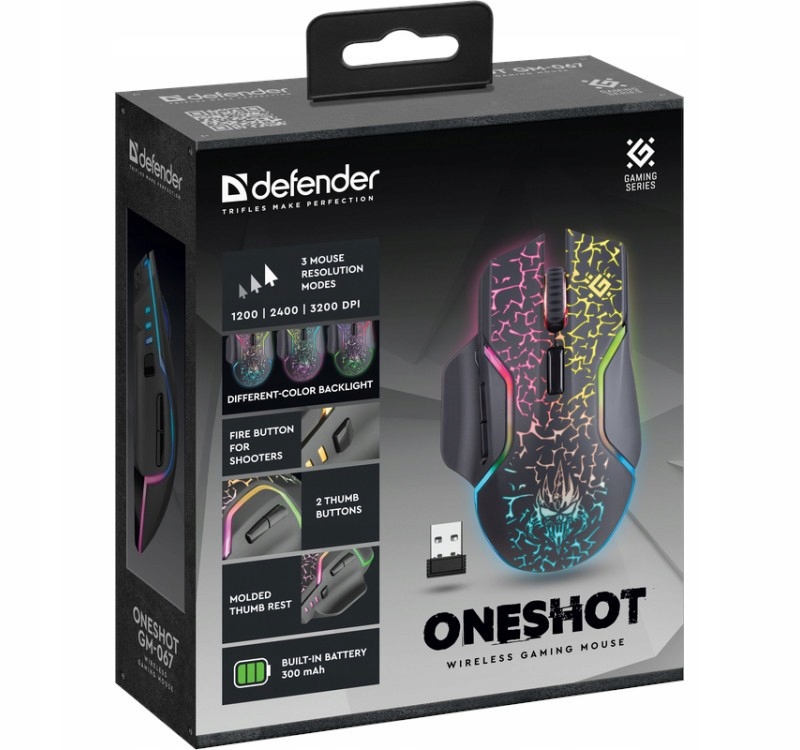 MYSZ DEFENDER GM-067 ONESHOT OPTIC RF RGB 3200dpi 7P — 16
