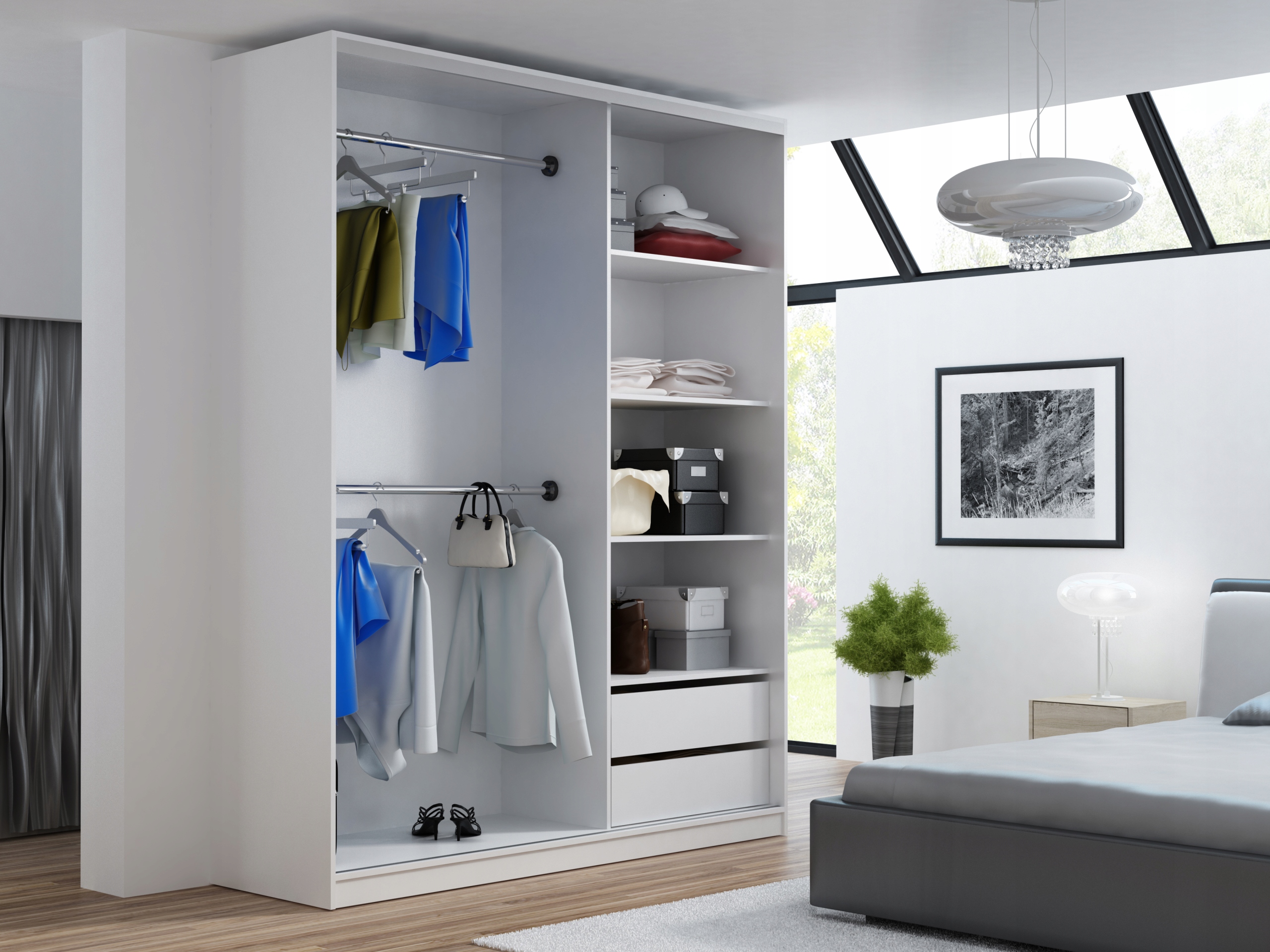 SZAFA IDA 100 x 248 LINIA ROYAL - SONOMA + LUSTRO Kolekcja LINIA ROYAL