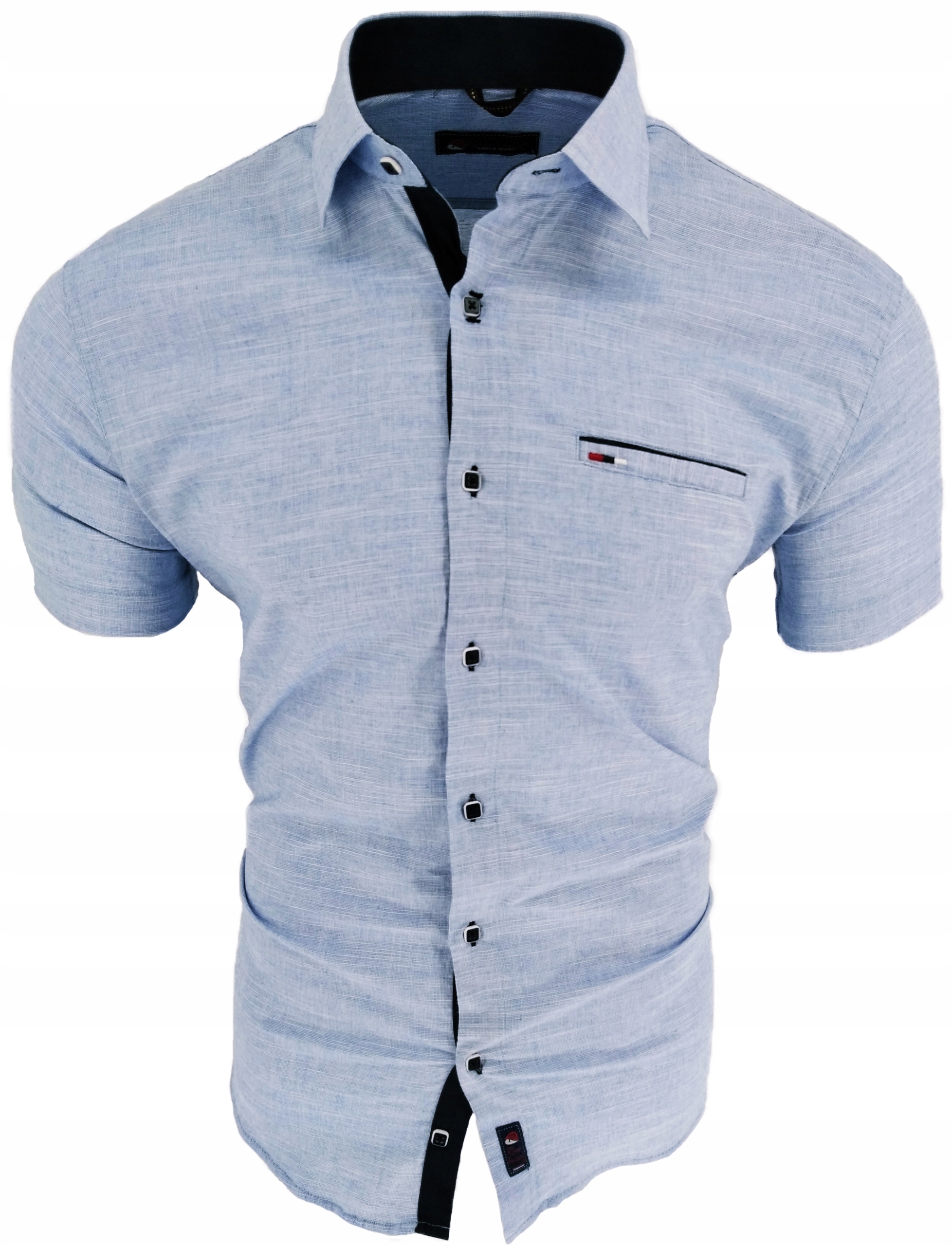 KOSZULA MĘSKA BŁĘKITNA SIGN KRÓTKI RĘKAW L Marka inna