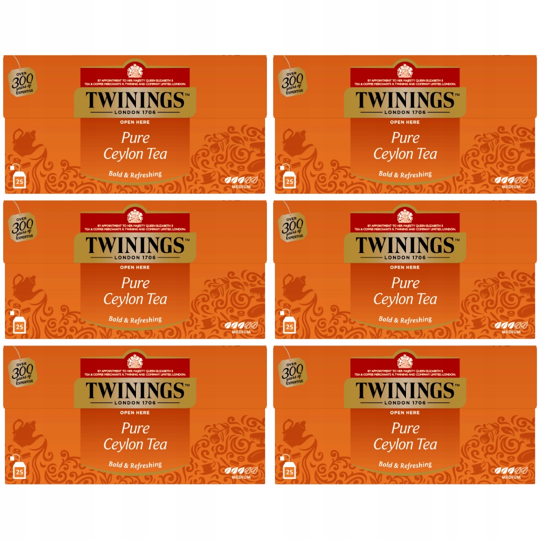 Twinings Ceylon Tea Herbata ekspresowa 6x25szt