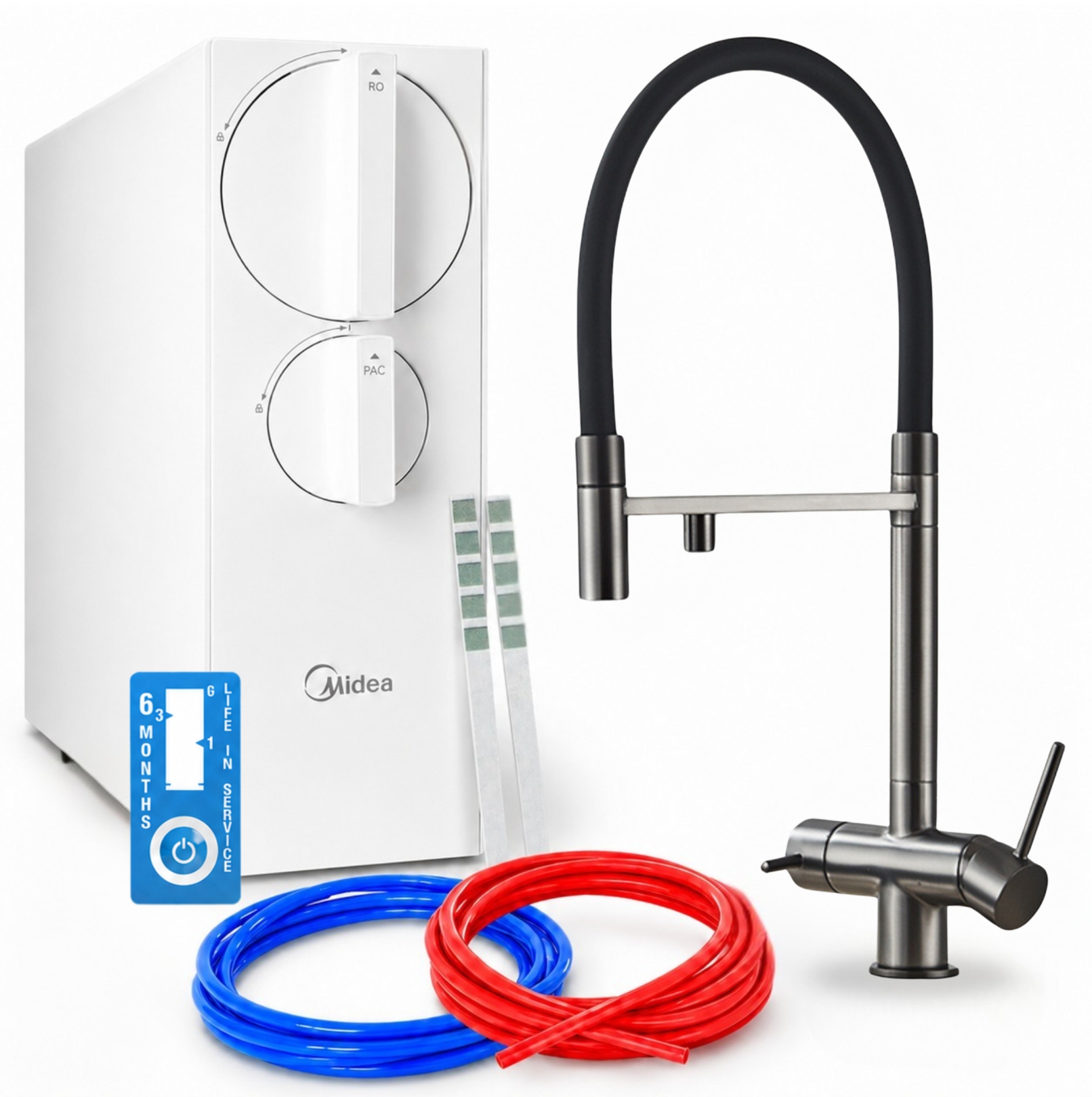 Vodný Filter Midea 800GPD Vstavaná Pumpa A Kuchynská Batéria Pzh