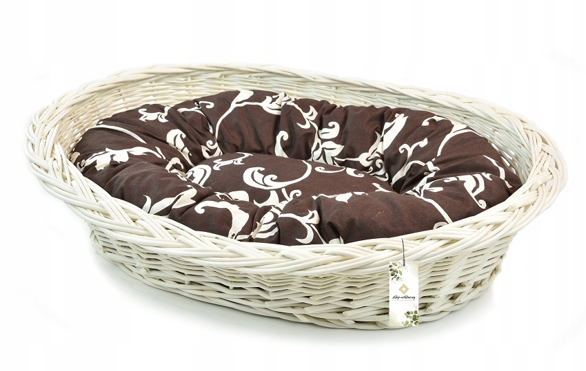 Levně Pelíšek pro psa s polštářem Pelíšek pro zvířata z proutí Ecru 50 cm