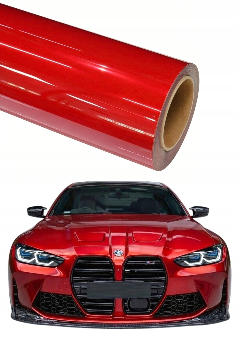 Fólie Červená Metallic Lesk 200 cm x 152 cm Červená Automobilová Dýha