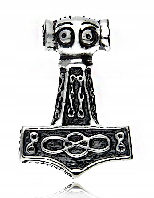 Stříbrný Přívěsek Přívěsek Stříbrný Talisman Amulet Kladivo Thora Stříbro 925