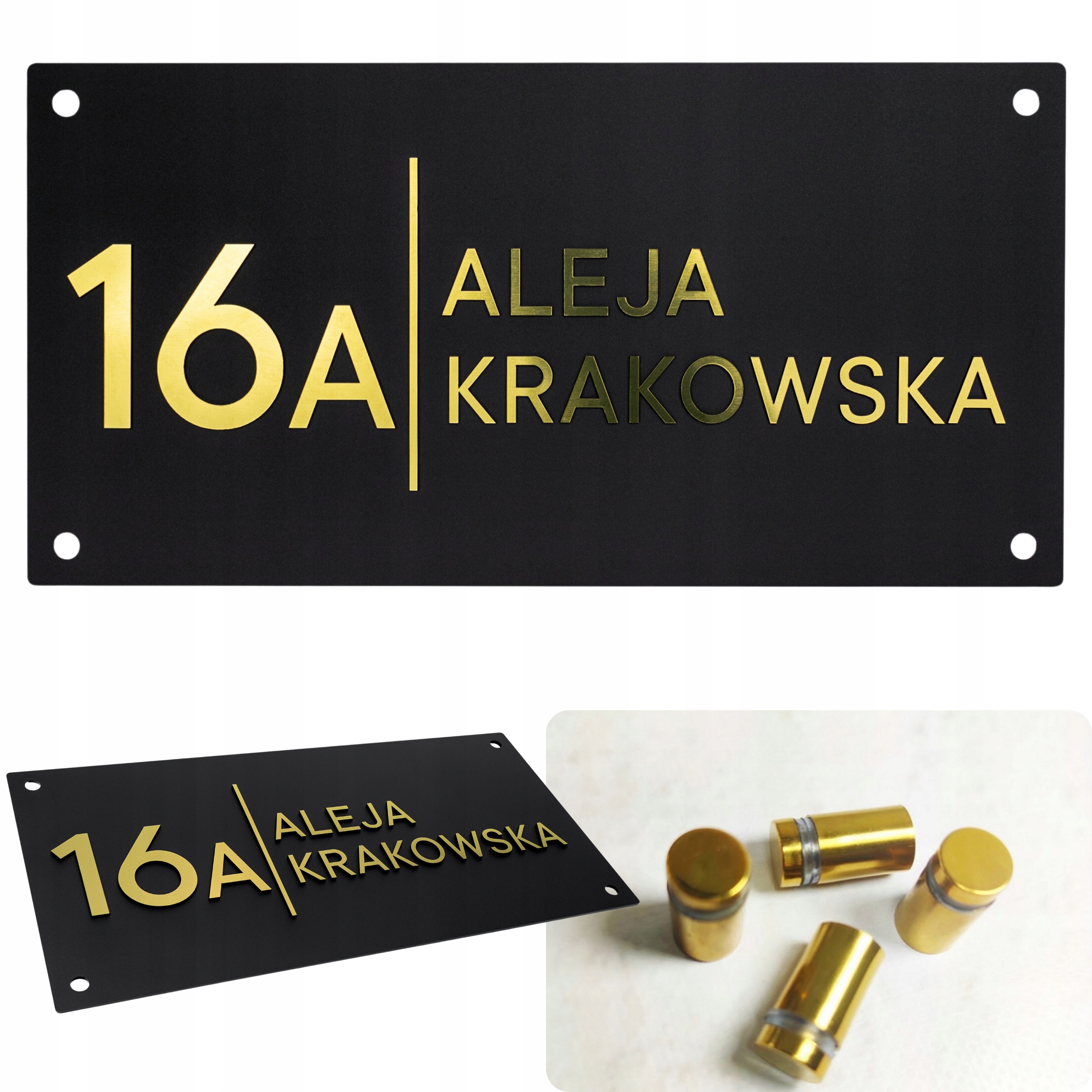 TABLICZKA ADRESOWA PLEXI NUMER DOMU TABLICA ADRES Z NUMEREM 19x38 CM