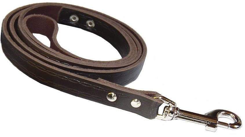 

Smycz skórzana 120cm x 20mm. Ciemnybrąz,