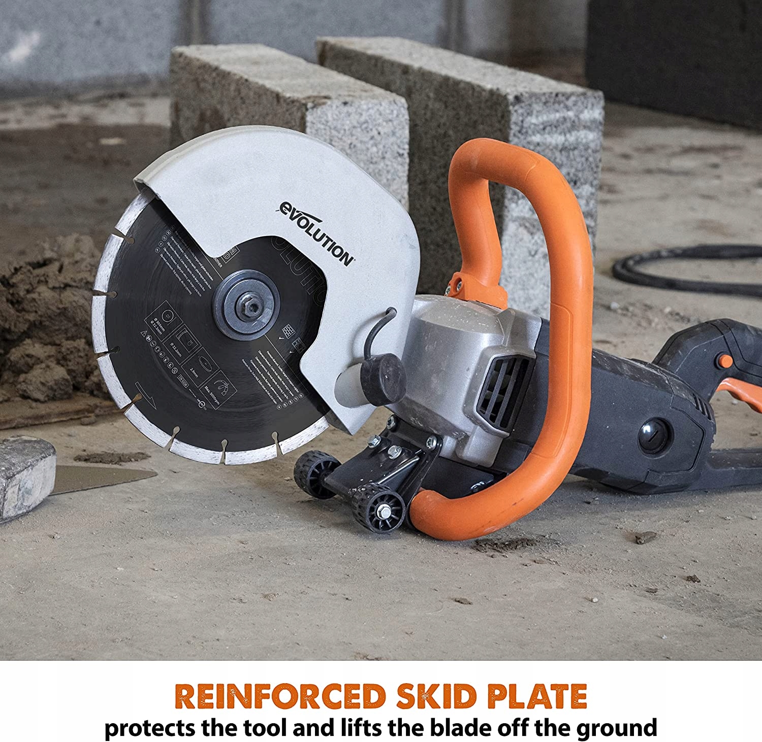 Przecinarka do betonu Evolution R230DCT 2000W + tarcza diamentowa GLOBTOOLS Maksymalna moc 2000 W