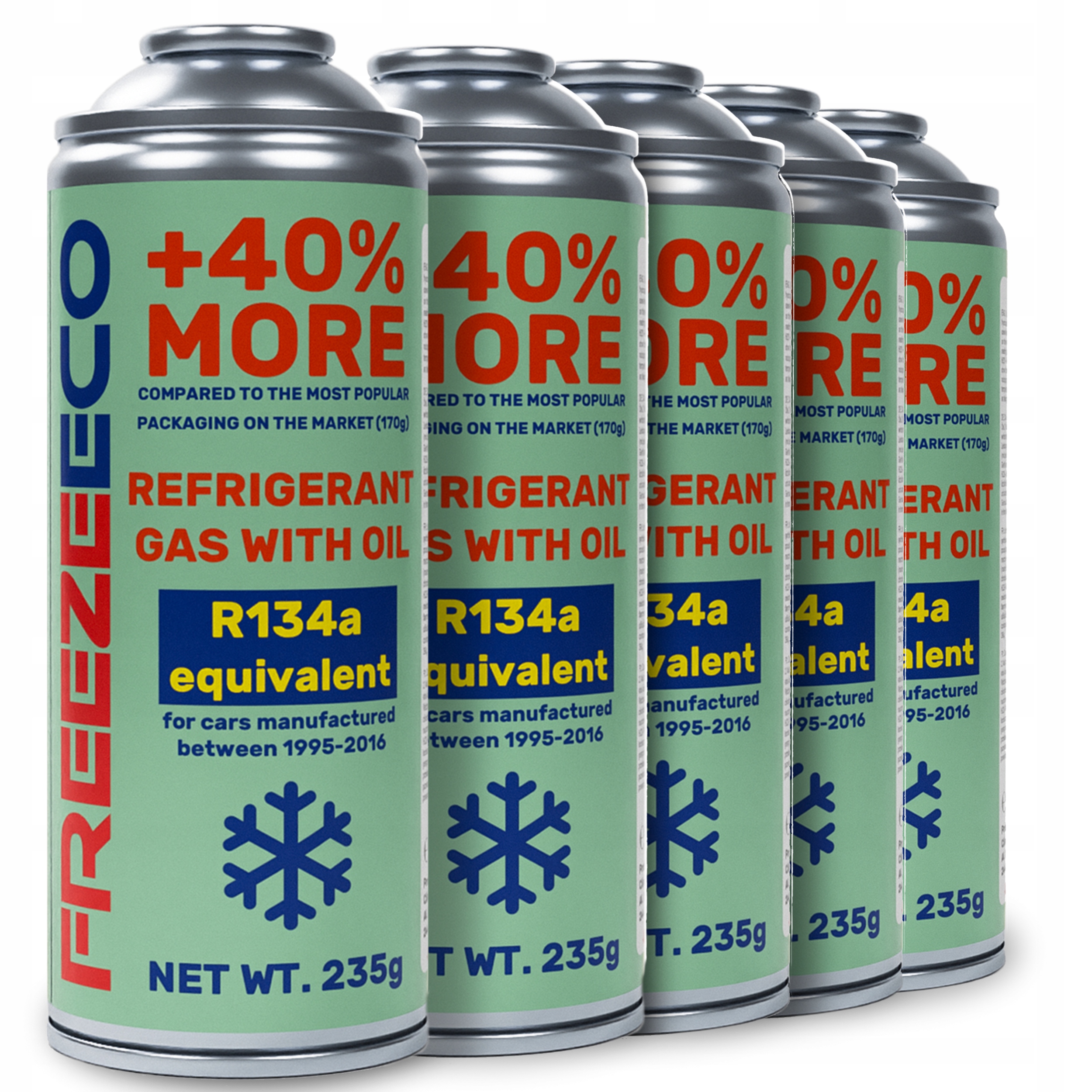 CZYNNIK R134A GAZ DO KLIMATYZACJI FREEZECO 2w1 - 5 PUSZEK CZYNNIKA R134 a