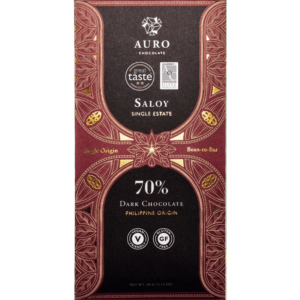 Levně 2x Auro tmavá čokoláda Saloy Dark 70% 60 g